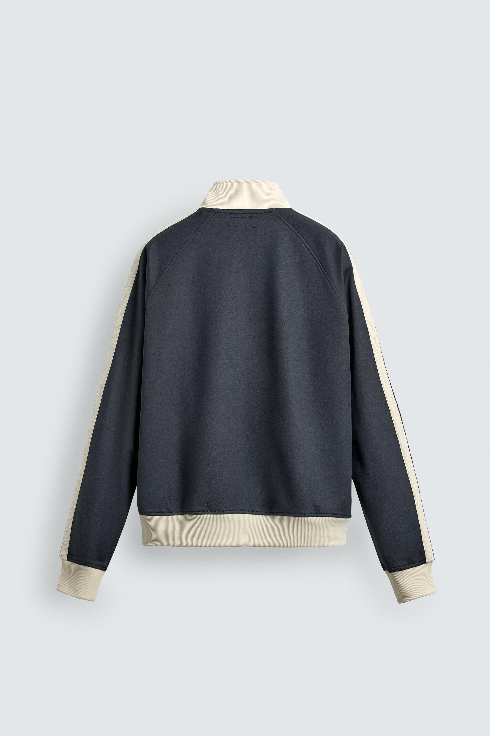 ZIP-UP STRIPED SWEATSHIRT